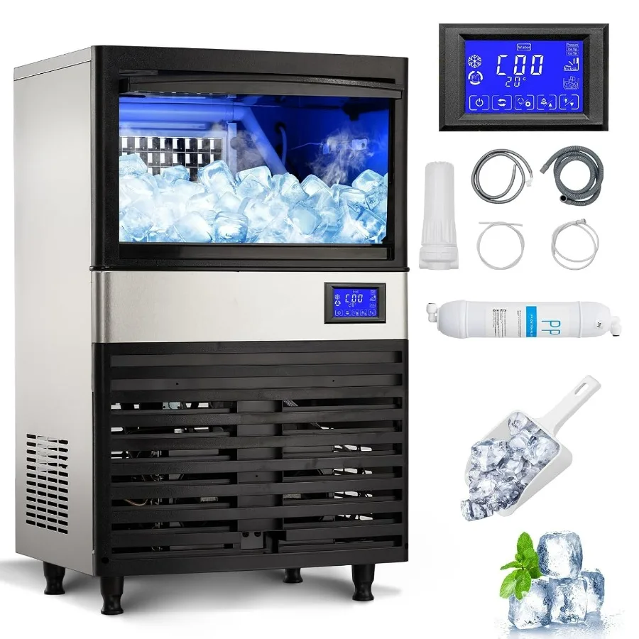Commercial Ice Maker - 【Best-selling】Commercial Automatic Ice Maker 110LBS/24H Fast
