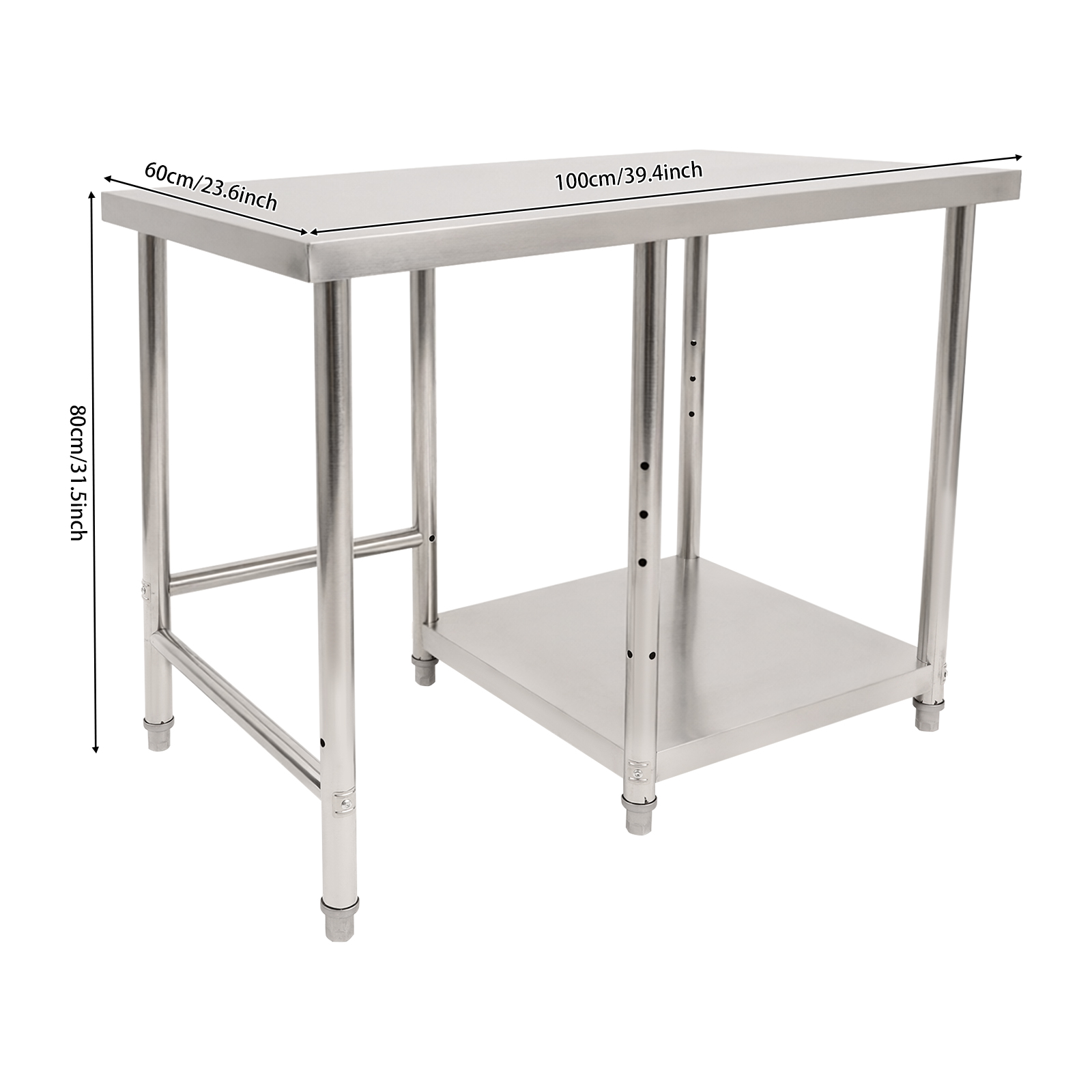 2 Tiers Stainless Steel Silver - Commercial Kitchen Tables incelemesi ve fiyatı