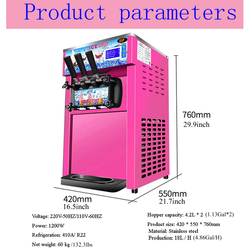 Household 220v 1200W Ice Cream - Commercial Ice Maker incelemesi ve fiyatı