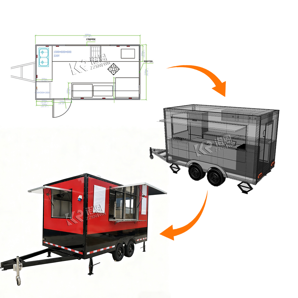 Fully Equipped Pizza Snack Ice - Commercial Kitchen Trailer incelemesi ve fiyatı
