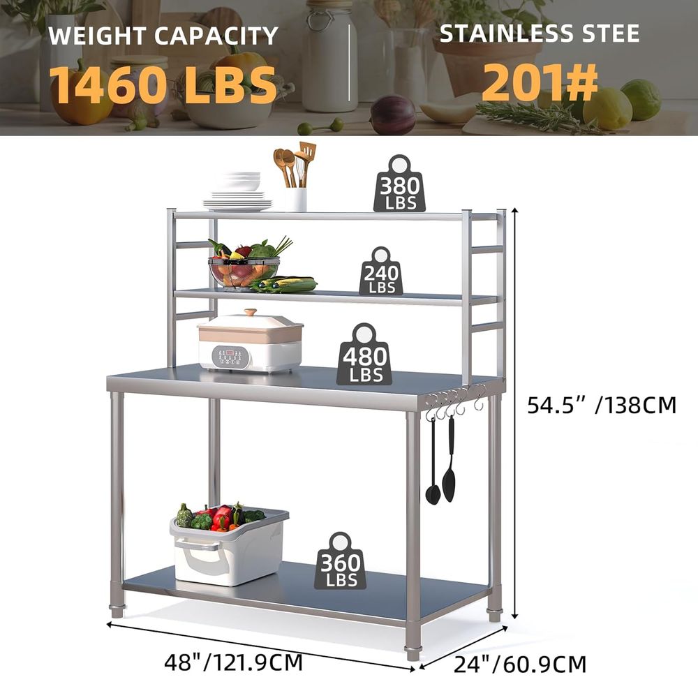 48x24 Stainless Steel Prep Tab - Commercial Kitchen Use incelemesi ve fiyatı