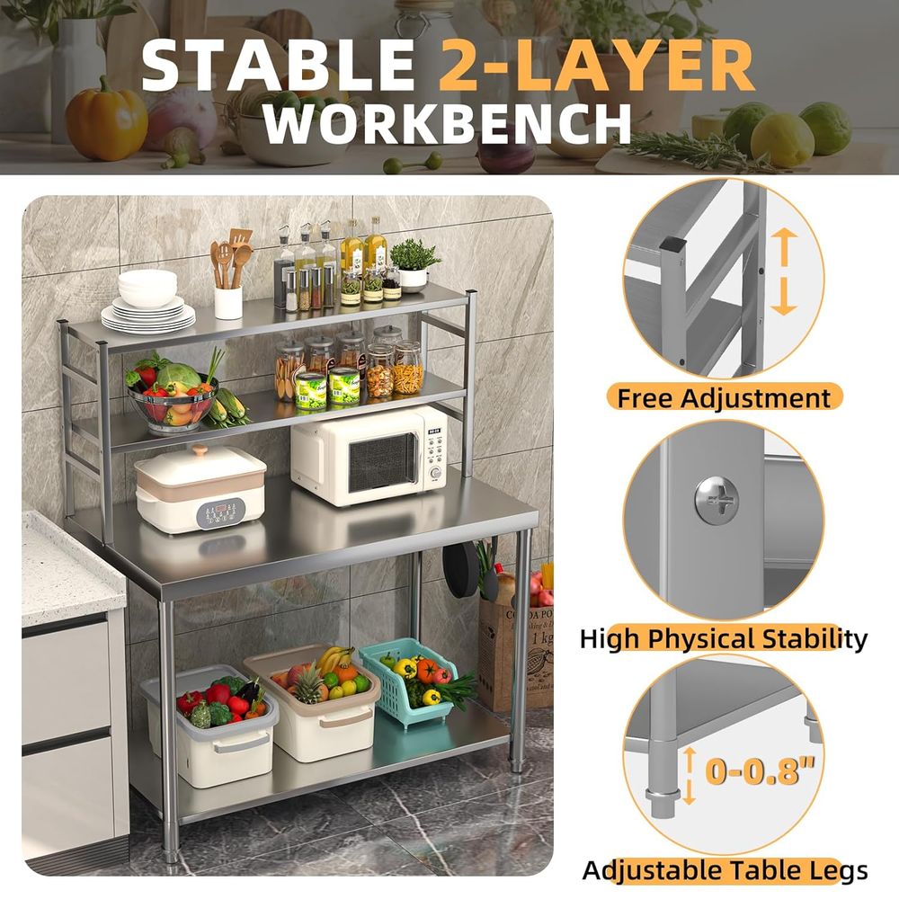 48x24 Stainless Steel Prep Tab - Commercial Kitchen Use incelemesi ve fiyatı