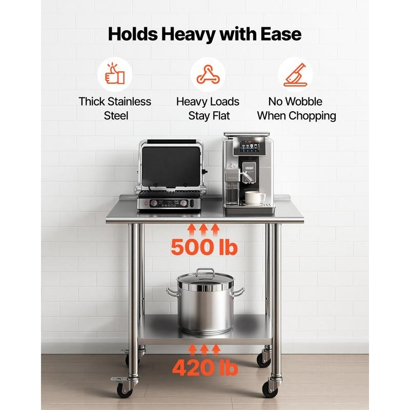 Stainless Steel Work Table, 24 - Commercial Kitchen Tables incelemesi ve fiyatı