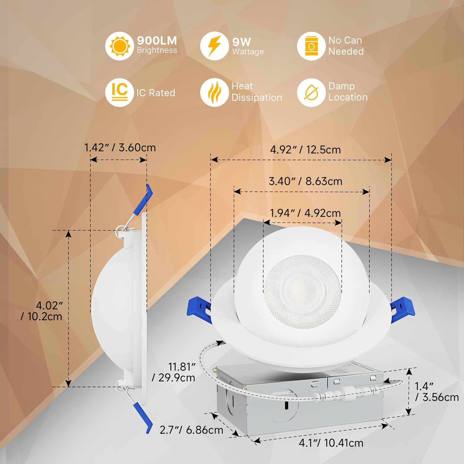 4/6/12 Pack 4-Inch Gimbal LED  - Commercial Kitchen In Residential Home incelemesi ve fiyatı