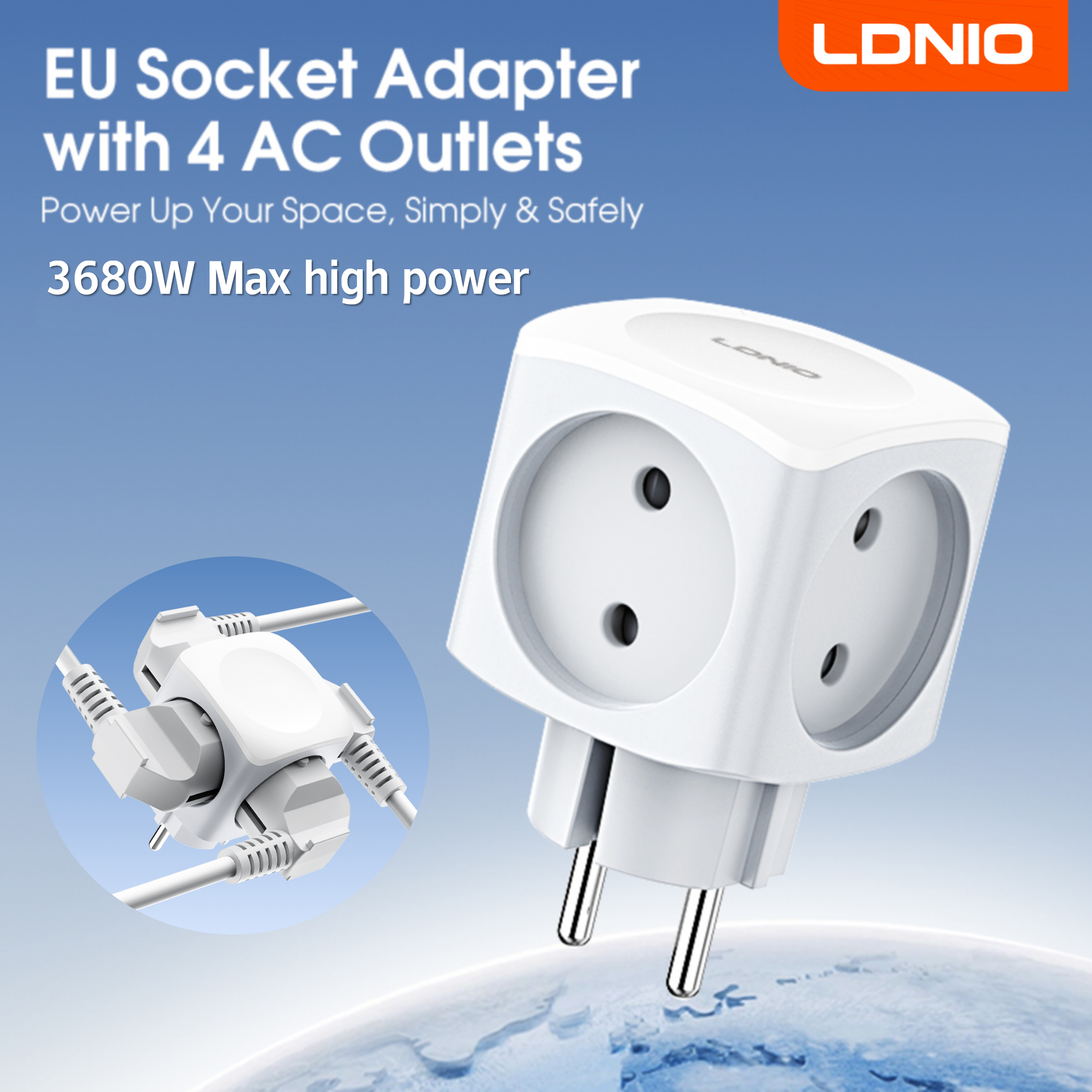 LDNIO 4 EU Outlet Power Cube,  - Commercial Kitchen In Residential Home incelemesi ve fiyatı